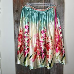 Vintage Peter Martin Silk Floral Print Full Midi Length Ballet/ Fairy Skirt 14